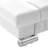 ZNTS Bed Frame White Faux Leather 135x190 cm 4FT6 Double 280747
