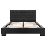 ZNTS Bed Frame Black Faux Leather 120x190 cm 4FT Small Double 280750