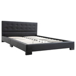 ZNTS Bed Frame Black Faux Leather 135x190 cm 4FT6 Double 280751