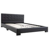 ZNTS Bed Frame Black Faux Leather 135x190 cm 4FT6 Double 280751