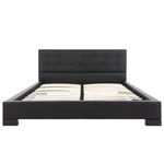 ZNTS Bed Frame Black Faux Leather 135x190 cm 4FT6 Double 280751