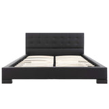 ZNTS Bed Frame Black Faux Leather 135x190 cm 4FT6 Double 280751