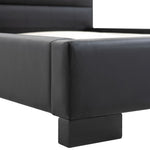 ZNTS Bed Frame Black Faux Leather 135x190 cm 4FT6 Double 280751