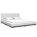 ZNTS Bed Frame White Faux Leather 150x200 cm 5FT King Size 280756