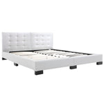 ZNTS Bed Frame White Faux Leather 150x200 cm 5FT King Size 280756