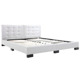 ZNTS Bed Frame White Faux Leather 150x200 cm 5FT King Size 280756