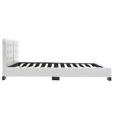 ZNTS Bed Frame White Faux Leather 150x200 cm 5FT King Size 280756