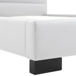 ZNTS Bed Frame White Faux Leather 150x200 cm 5FT King Size 280756