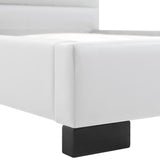 ZNTS Bed Frame White Faux Leather 150x200 cm 5FT King Size 280756