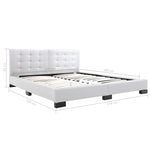 ZNTS Bed Frame White Faux Leather 150x200 cm 5FT King Size 280756