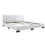 ZNTS Bed Frame White Faux Leather 150x200 cm 5FT King Size 280756