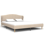ZNTS Bed Frame Beige Fabric 150x200 cm 5FT King Size 280764
