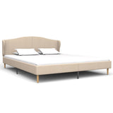 ZNTS Bed Frame Beige Fabric 150x200 cm 5FT King Size 280764