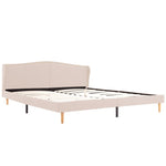 ZNTS Bed Frame Beige Fabric 150x200 cm 5FT King Size 280764