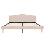 ZNTS Bed Frame Beige Fabric 150x200 cm 5FT King Size 280764