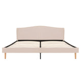 ZNTS Bed Frame Beige Fabric 150x200 cm 5FT King Size 280764