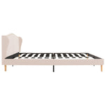 ZNTS Bed Frame Beige Fabric 150x200 cm 5FT King Size 280764