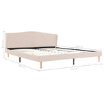 ZNTS Bed Frame Beige Fabric 150x200 cm 5FT King Size 280764