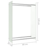 ZNTS Firewood Rack White 80x35x120 cm Glass 282839