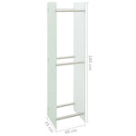 ZNTS Firewood Rack White 40x35x160 cm Glass 282842