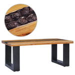 ZNTS Coffee Table 100x50x40 cm Solid Teak Wood and Polyresin 281646