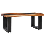 ZNTS Coffee Table 100x50x40 cm Solid Teak Wood and Polyresin 281646