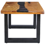 ZNTS Coffee Table 100x50x40 cm Solid Teak Wood and Polyresin 281646