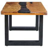 ZNTS Coffee Table 100x50x40 cm Solid Teak Wood and Polyresin 281646