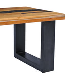 ZNTS Coffee Table 100x50x40 cm Solid Teak Wood and Polyresin 281646