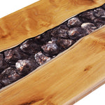 ZNTS Coffee Table 100x50x40 cm Solid Teak Wood and Polyresin 281646