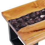 ZNTS Coffee Table 100x50x40 cm Solid Teak Wood and Polyresin 281646
