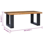 ZNTS Coffee Table 100x50x40 cm Solid Teak Wood and Polyresin 281646