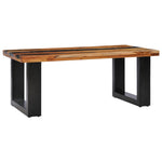 ZNTS Coffee Table 100x50x40 cm Solid Teak Wood and Polyresin 281646