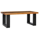 ZNTS Coffee Table 100x50x40 cm Solid Teak Wood and Polyresin 281646