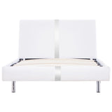 ZNTS Bed Frame White Faux Leather 90x190 cm 3FT Single 281011