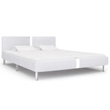 ZNTS Bed Frame White Faux Leather 150x200 cm 5FT King Size 281014