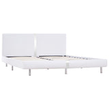ZNTS Bed Frame White Faux Leather 150x200 cm 5FT King Size 281014