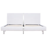 ZNTS Bed Frame White Faux Leather 150x200 cm 5FT King Size 281014