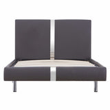 ZNTS Bed Frame Grey Faux Leather 90x190 cm 3FT Single 281016