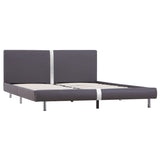 ZNTS Bed Frame Grey Faux Leather 180x200 cm 6FT Super King 281020