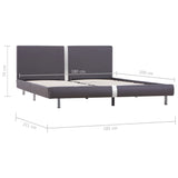 ZNTS Bed Frame Grey Faux Leather 180x200 cm 6FT Super King 281020