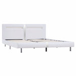 ZNTS Bed Frame with LED White Faux Leather 150x200 cm 5FT King Size 281034