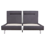 ZNTS Bed Frame with LED Grey Faux Leather 120x190 cm 4FT Small Double 281037