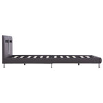 ZNTS Bed Frame with LED Grey Faux Leather 120x190 cm 4FT Small Double 281037