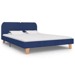 ZNTS Bed Frame Blue Fabric 180x200 cm 6FT Super King 281060