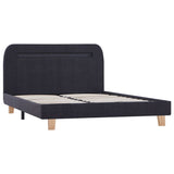 ZNTS Bed Frame with LED Dark Grey Fabric 120x190 cm 4FT Small Double 281072