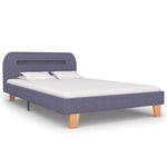ZNTS Bed Frame with LED Light Grey Fabric 120x190 cm 4FT Small Double 281077