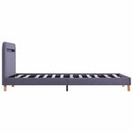 ZNTS Bed Frame with LED Light Grey Fabric 120x190 cm 4FT Small Double 281077