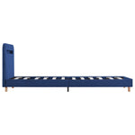 ZNTS Bed Frame with LED Blue Fabric 90x190 cm 3FT Single 281081