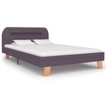 ZNTS Bed Frame with LED Taupe Fabric 120x190 cm 4FT Small Double 281092
